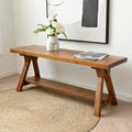 SwallowLiving 43 Inch Farmhouse Storage Bench, Rustic Solid Wood Entryway Bench by SwallowLiving