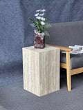 Travertine Side Table Modern Square Stone End Table by FutureStone
