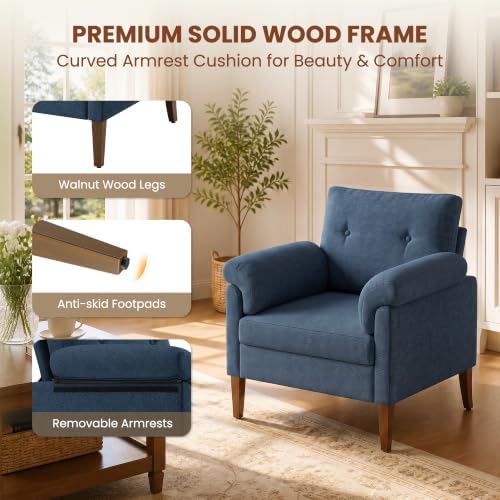 Accent Chairs Set of 2, Modern Upholstered Corner Chair - Image 4