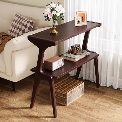 Tribesigns Solid Wood End Table, 2-Tier Farmhouse Side Table by Tribesigns