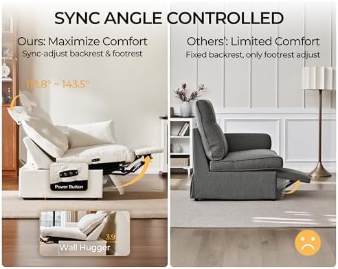 134" Modular Power Reclining Couch 6 Seater L-Shaped - Image 5