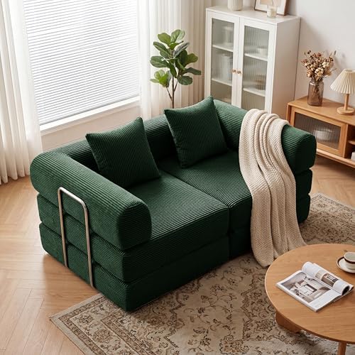 Convertible Compressed Corduroy Folding Cloud Sofa Bed, 5 in 1 Floor Mattress - Image 4