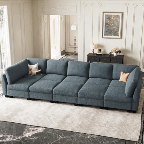 Belffin Cloud Couch with Deep Seat Linen Sectional Sleeper Sofa Apartment - Image 3