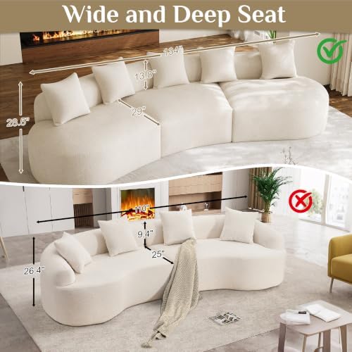 134" Oversized Sectional Sofa for Living Room, Modern Luxury Plush Chenille - Image 5