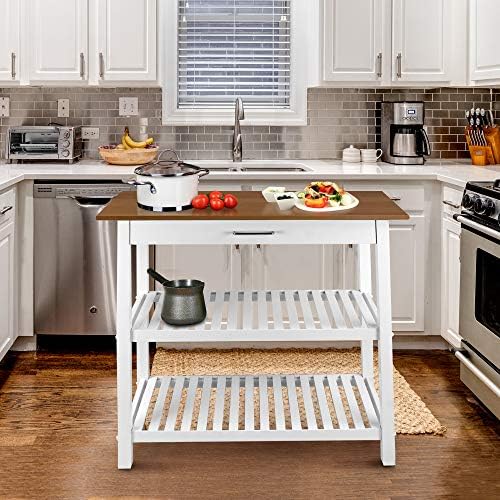 Kitchen Island with Solid Wood Top - Image 2