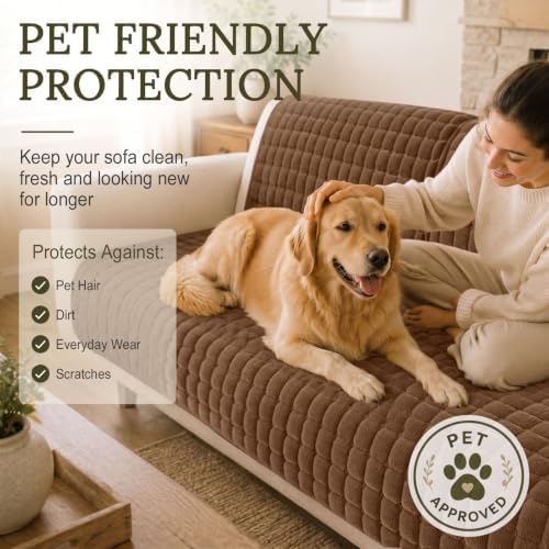 Smiry Velvet Couch Cover for Dogs, Non Slip Soft Sofa Protector for Pets - Image 6