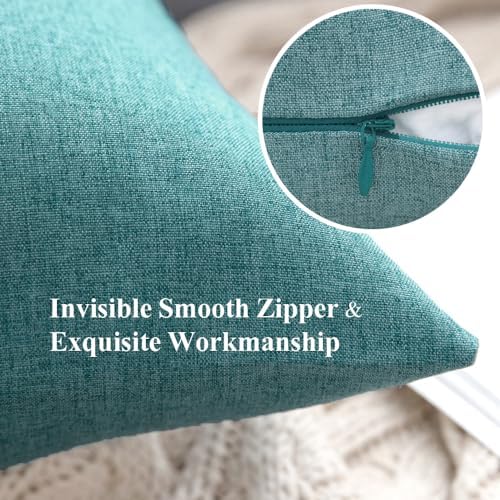 MIULEE Decorative Outdoor Pillow Covers Waterproof 20x20 Turquoise - Image 2