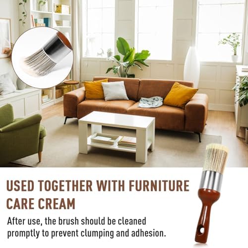 Horse Hair Brush for Leather and Furniture Salve（Long Handle） - Image 3