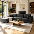 Oversized Modular Sectional Sofa, Dark Grey by Atrtivoent