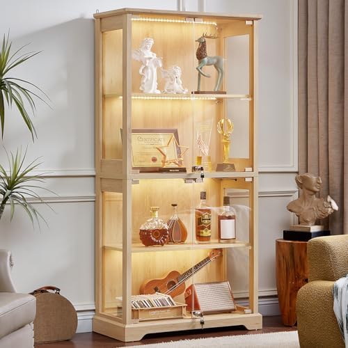 LELELINKY Farmhouse Glass Display Cabinet by LELELINKY