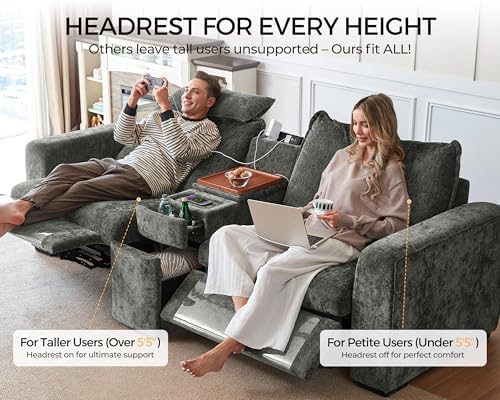 170" Modular Power Reclining Sectional 7 Seater Couch - Image 5