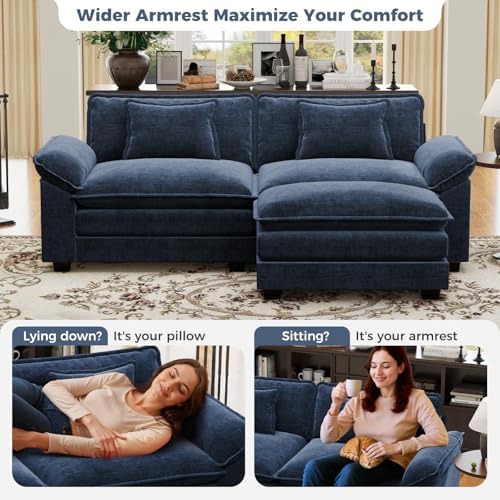 CDCASA 86" Modular Sectional Sofa, Comfy L-Shaped Cloud Couch - Image 6