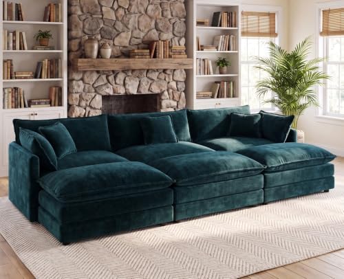 111.5" Modular Sectional Sofa, 6 Seater Cloud Couch by VEPXXP