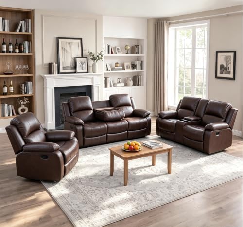 Leather Recliner Sofa Set，Leather Reclining Couch by Caberryne