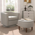 360° Swivel Accent Chair with Storage Ottoman by zzlay