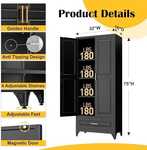SteeLoong 75" Metal Storage Cabinet - Image 3