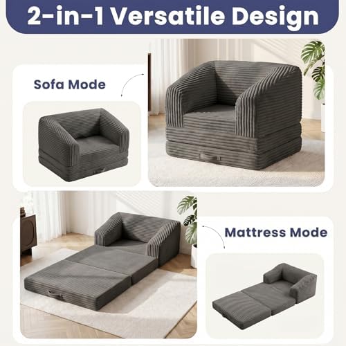 JUIKURY Convertible Sofa Bed, 3-in-1 Foldable Loveseat Couch - Image 6