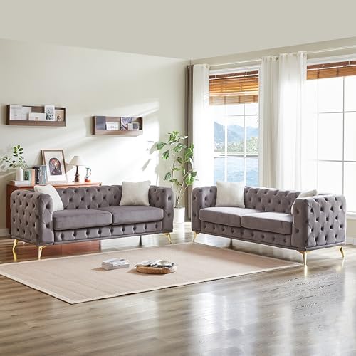KEIKI 2-Piece Luxury Chesterfield Sofa Set by KEIKI