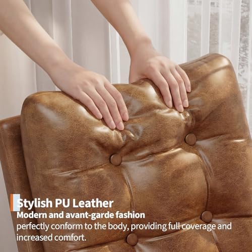 GarveeHome Nursery Rocking Chair, Breathable PU Leather Upholstery, Sturdy - Image 4