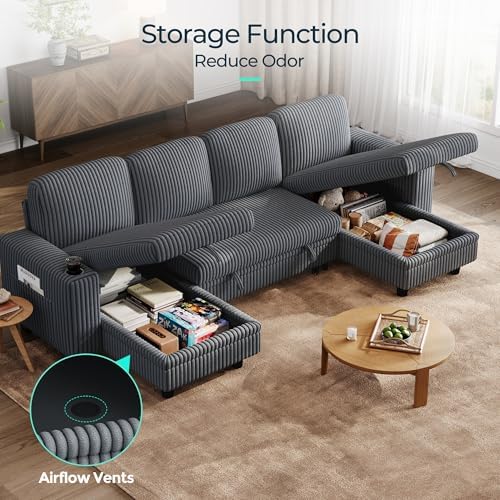 LINSY HOME Pull Out Sofa Bed Sectional Sleeper Sofa - Image 4
