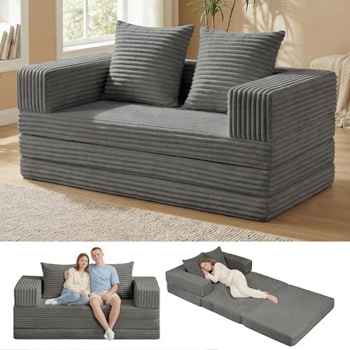 Convertible Sofa Bed, 4-in-1 Boneless Loveseat by Winzoo