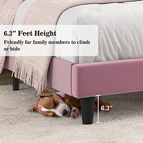 Allewie Full Platform Bed Frame/Velvet Upholstered Bed Frame - Image 6