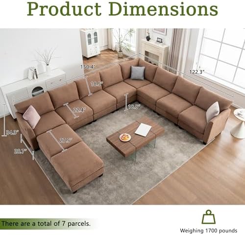 150.4" Large Sectional Couches for Living Room, Corner Couch - Image 2