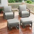 4 Pieces Outdoor Wicker Swivel Rocker Chairs by Rilyson