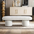 GDFStudio 56" Beautiful Boucle Dining Room Bench, Upholstered End of Bed Bench by GDFStudio
