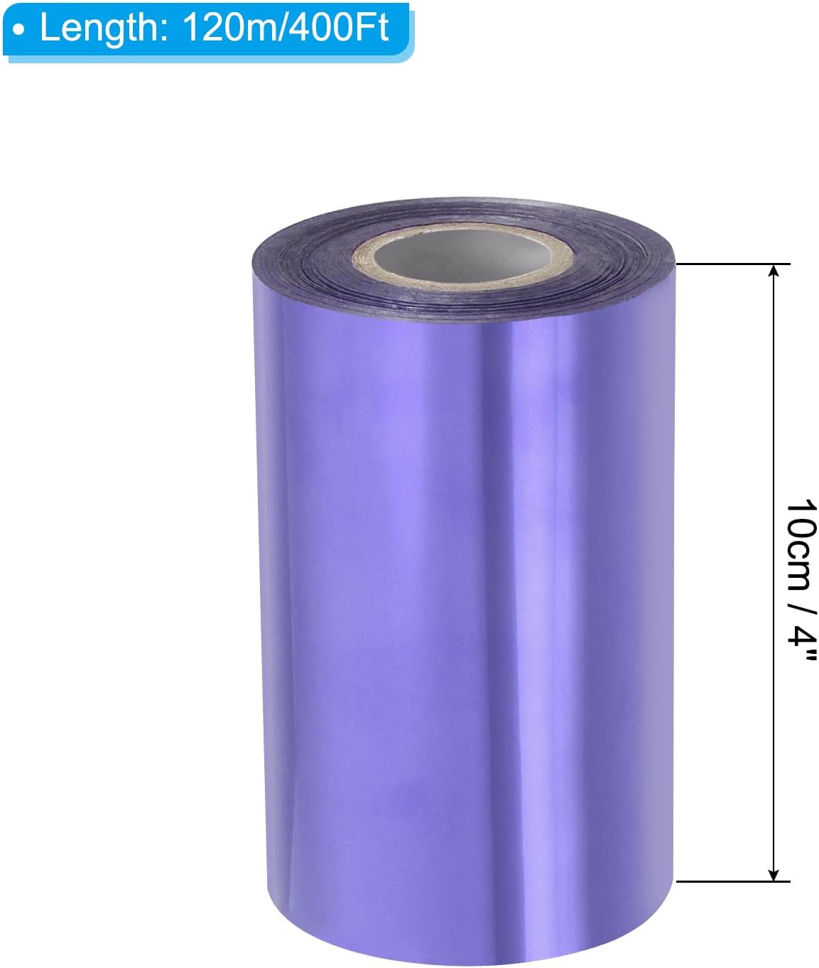 PATIKIL 4"x400Ft Hot Stamping Foil Paper, Heat Transfer Hot Stamping Paper Foil Roll for Leather DIY Logo Decor Craft Gift Package Scrapbook Card, Light Purple