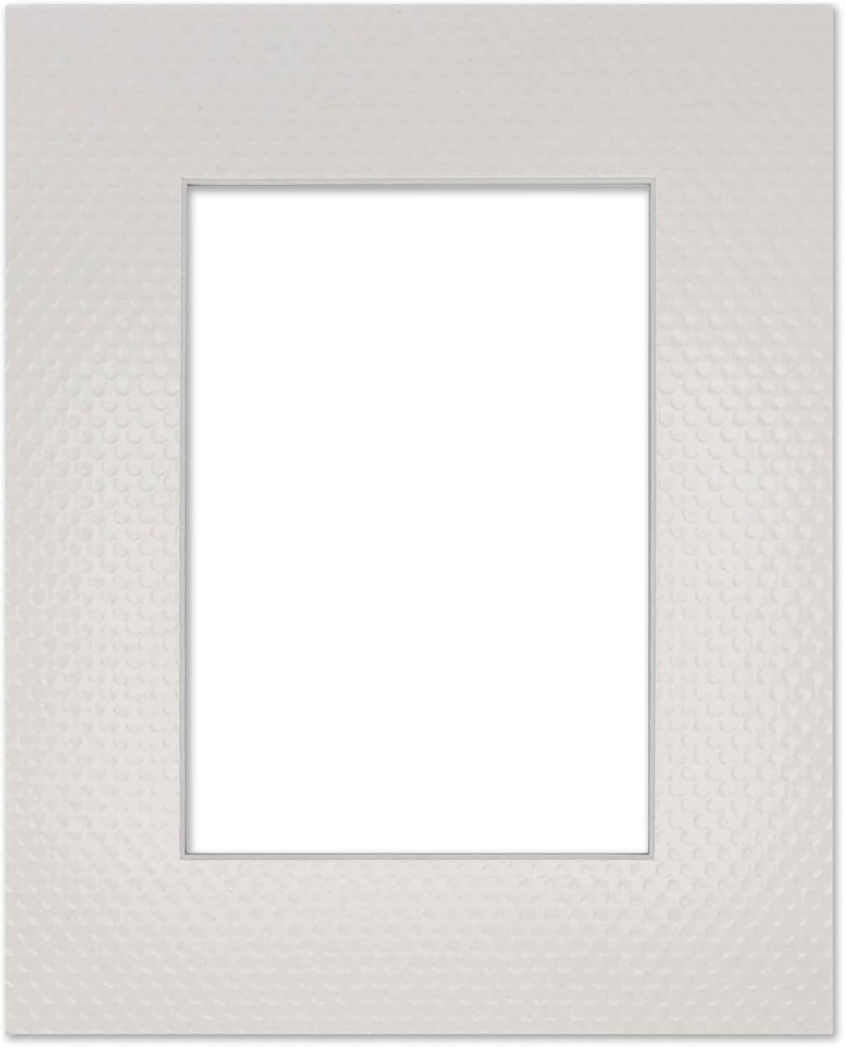 8x10 Mat Bevel Cut for 5x8 Photos - Acid Free Golf Ball Texture Precut Matboard With Backing Board and Crystal Clear, Self Seal Photo Mat Bag - For Pictures, Photos, Framing - 4-ply Thickness