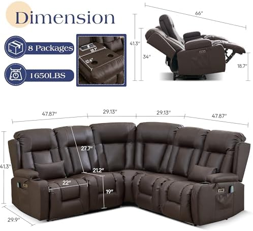 TUNYI Power Loveseat Recliner Sofa - Image 2