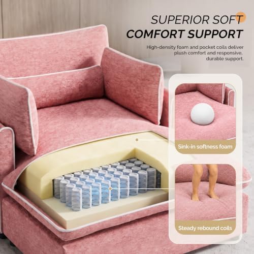 VINGLI Chaise Lounge Chair Sofa Bed Indoor, Oversized Sleeper Accent Chair - Image 5