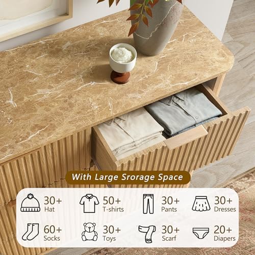 win2win 55" Fluted 9 Drawer Dresser - Image 6