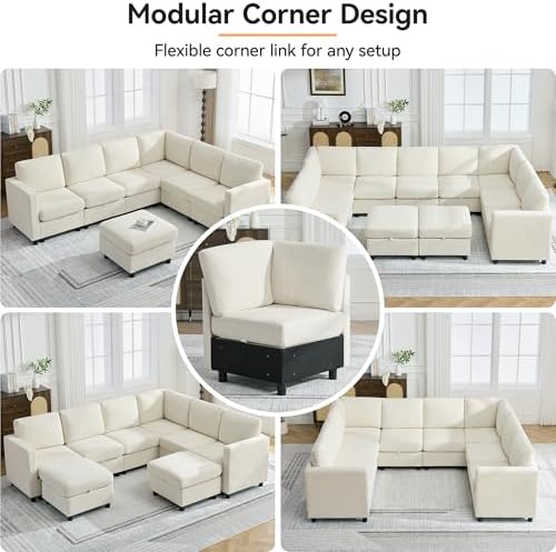 127'' Oversized U Shaped Modular Sofa, Sectional Couches - Image 6