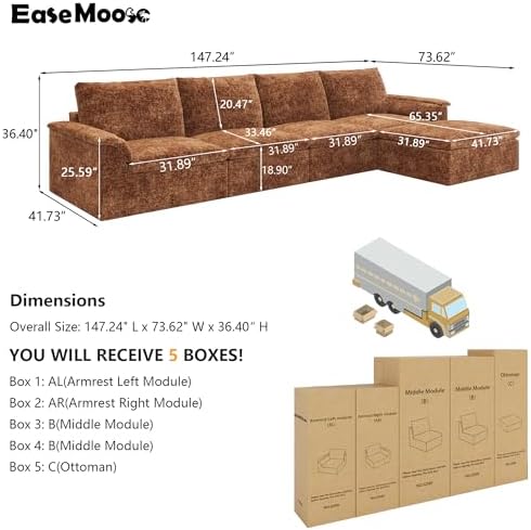 EASE MOOSE Boneless Couches for Living Room - Image 2