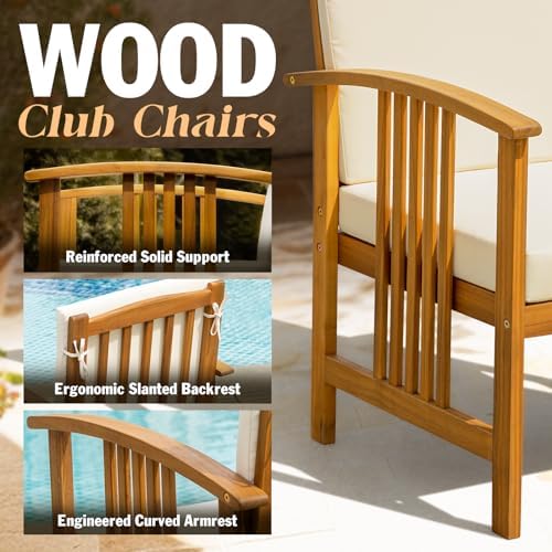 Idzo Wood Club Chairs Set 2 - Image 2