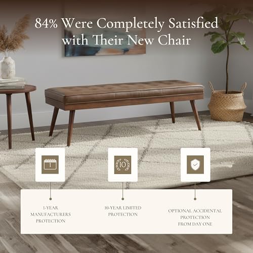 Poly & BARK 55" Tufted Leather Bed Bench - Image 7