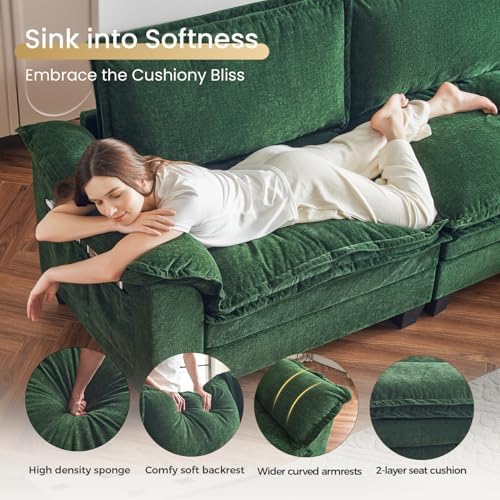 V-Shaped Modular Sectional Sofa, 3 Seater Cloud Couch - Image 3