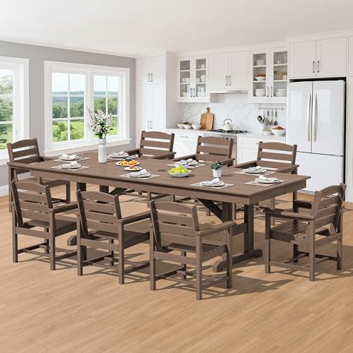 SERWALL Outdoor HDPE Dining Chairs Set of 4 - Image 6