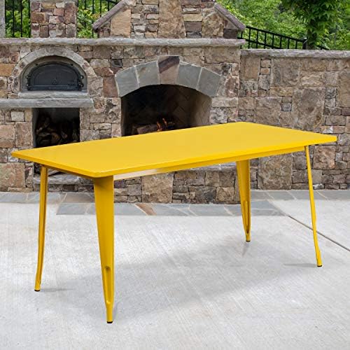 Flash Furniture 63" x 31.5" Metal Indoor-Outdoor Table - Image 2