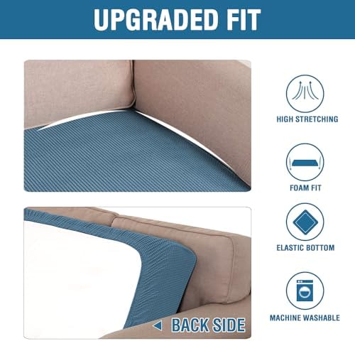 H.VERSAILTEX Super Stretch Individual Seat Cushion Covers Sofa Covers Couch - Image 6