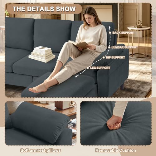 4 Pieces Sectional Sofa, Couch Set and 2 Accent Chairs - Image 5