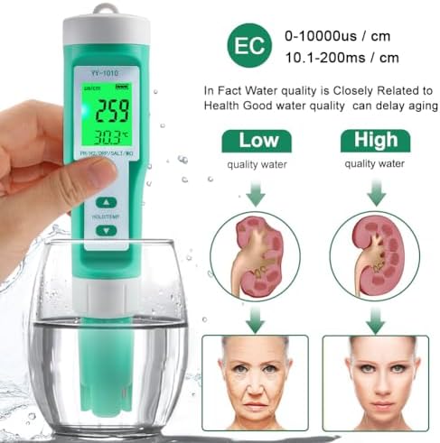 Hydrogen Water Tester 10 in 1 Resistivity/Fertility/H2/pH/TDS/EC/ORP/S.G/Salt/Te - Image 6