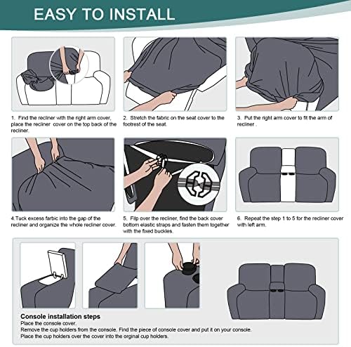 Ruaozz Stretch Loveseat Recliner Cover - Image 6