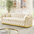 84.6" Mid Century Modern 3 Seater Chesterfield Sofa Couch by WINFORCE