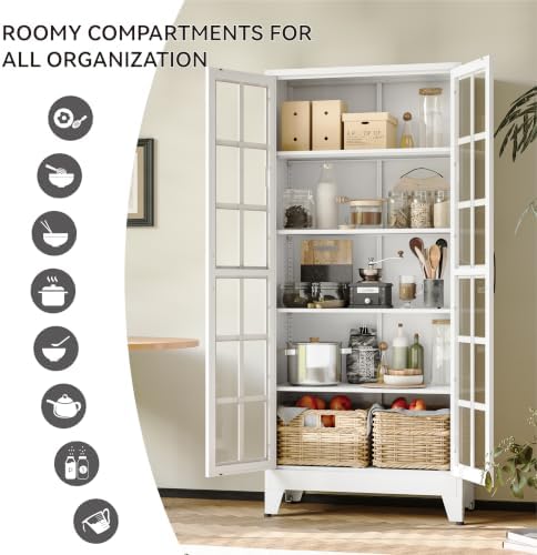 COFaR 71" White Glass Door Display Cabinet - Image 6