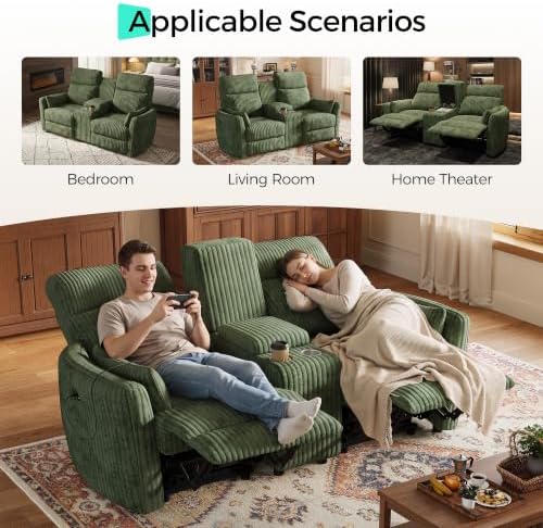 LINSY Modular Loveseat Recliner Sofa, 2-Seater Recliner Sofa - Image 6