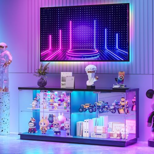 HNEBC 47.2" Glass Display TV Cabinet by HNEBC