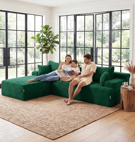 Hobestluk Boneless Couches Modular Sectional Sofa L-Shape Oversized Chaise - Image 4
